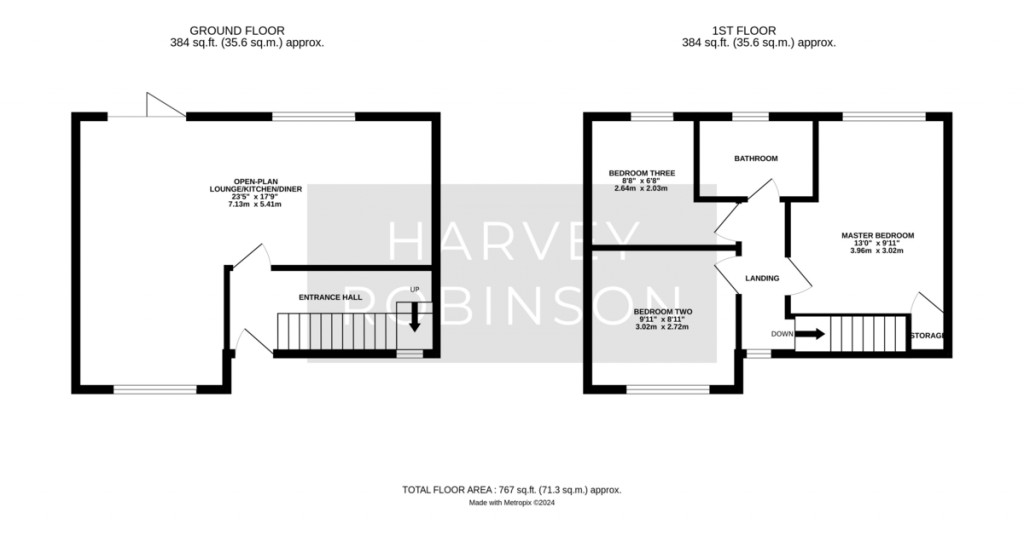 Floorplans For Little Farthing Close, St. Ives