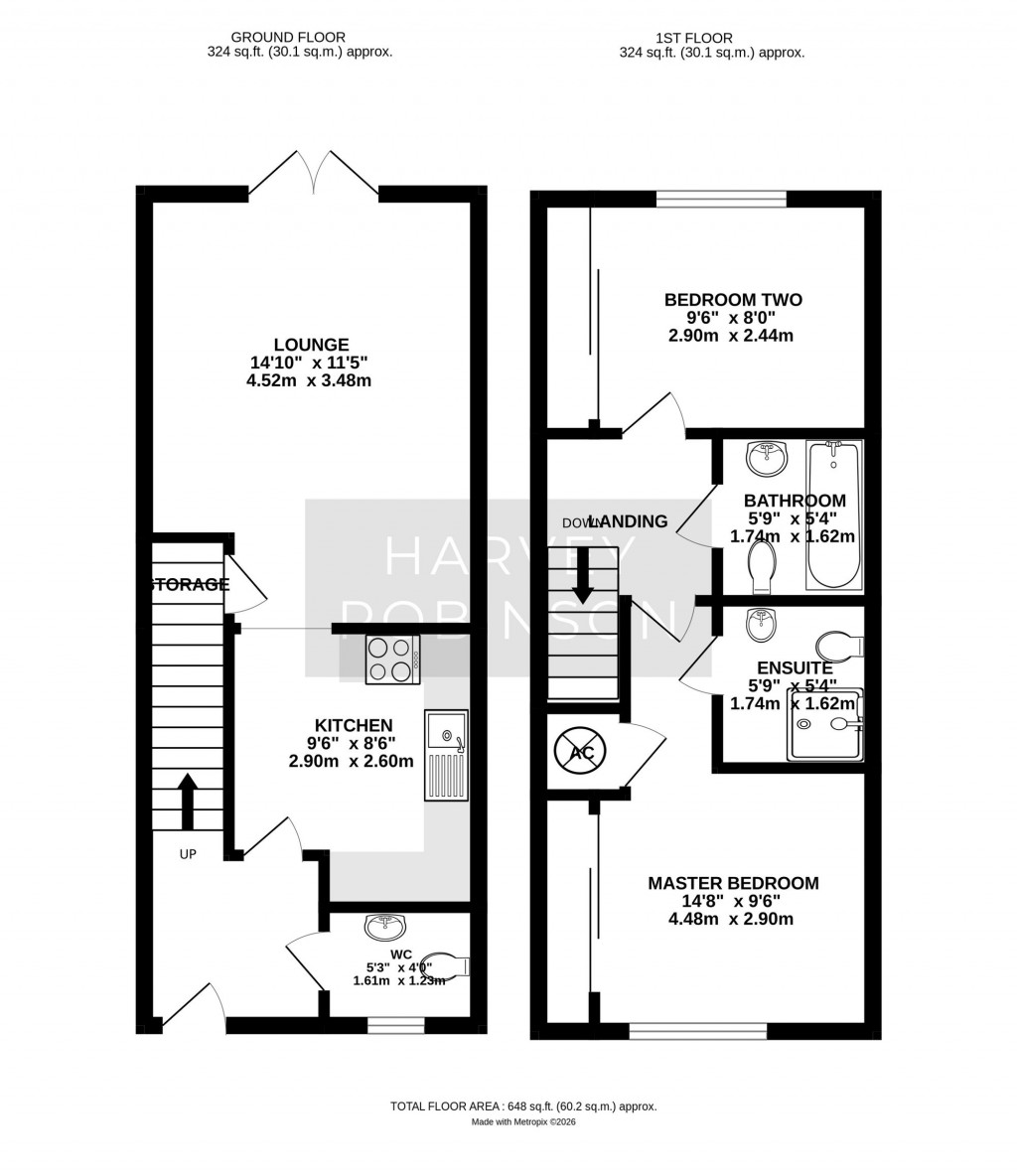 Floorplans For Ruston Close, Huntingdon, PE29
