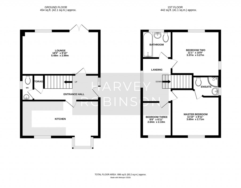Floorplans For Blair Way, Eynesbury, PE19