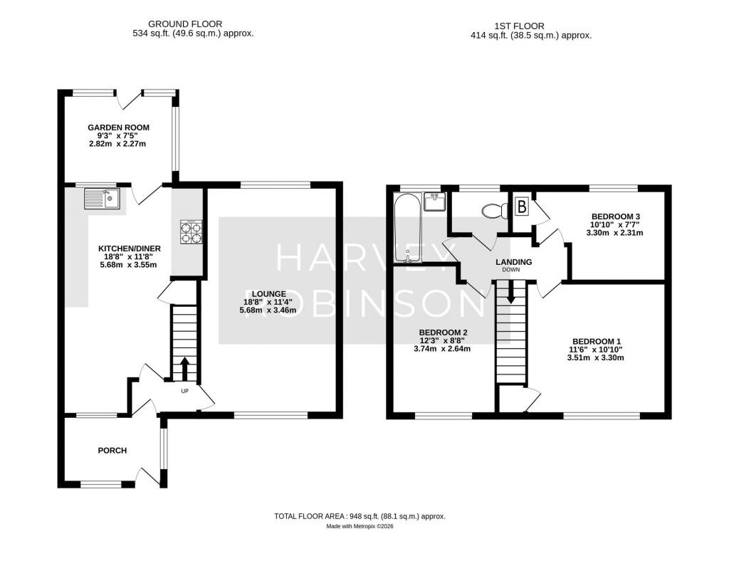 Floorplans For The Whaddons, Huntingdon, PE29