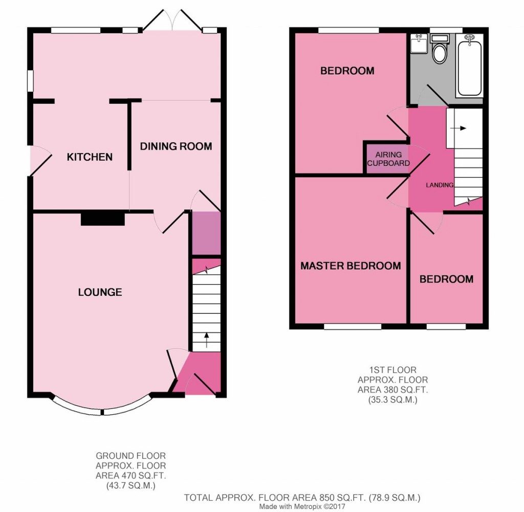 Floorplans For Prospero Way, Hartford, Huntingdon