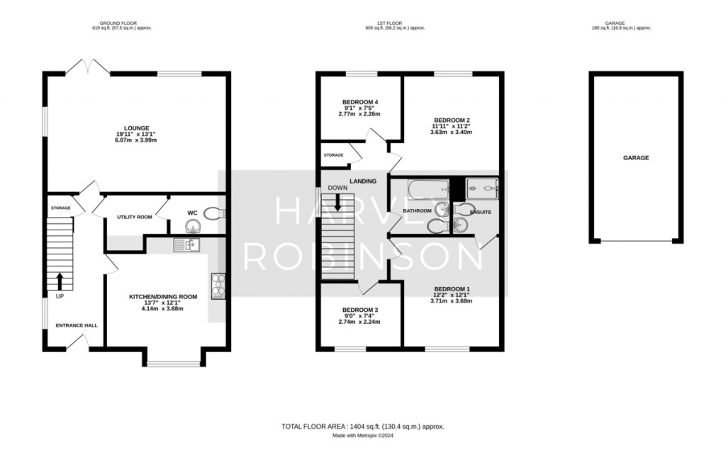 Floorplans For Rutherford Way, Biggleswade