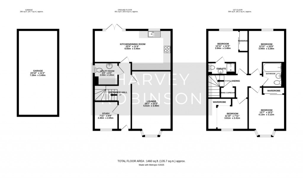 Floorplans For Collings Crescent, Biggleswade