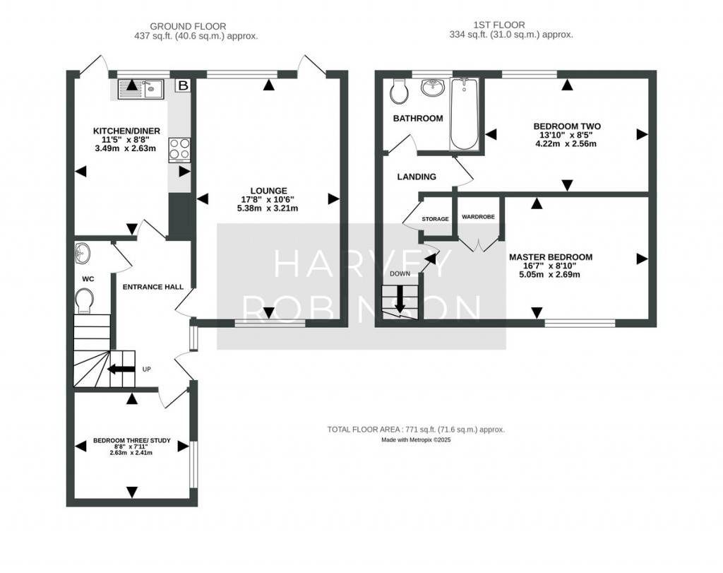 Floorplans For Bernard Close, Huntingdon