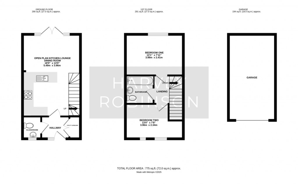 Floorplans For Parry Rise, Biggleswade