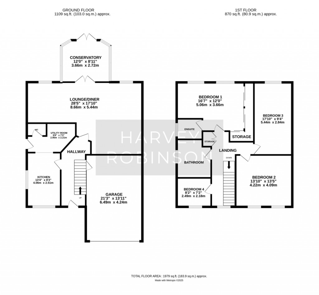 Floorplans For Chequers Close, Fenstanton