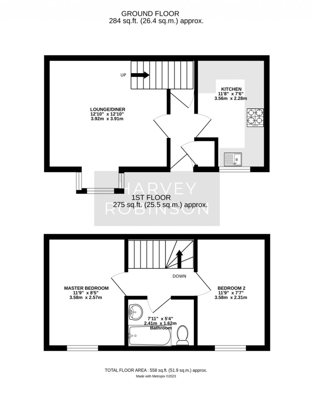 Floorplans For Kestrel Close, Huntingdon