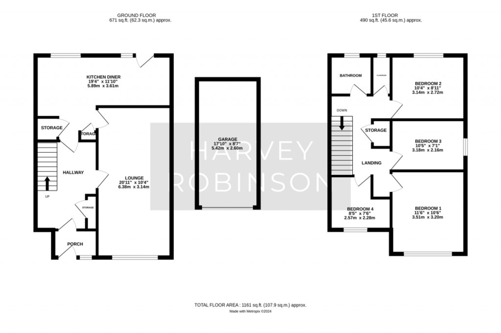 Floorplans For Garden Close, St. Ives, St Ives