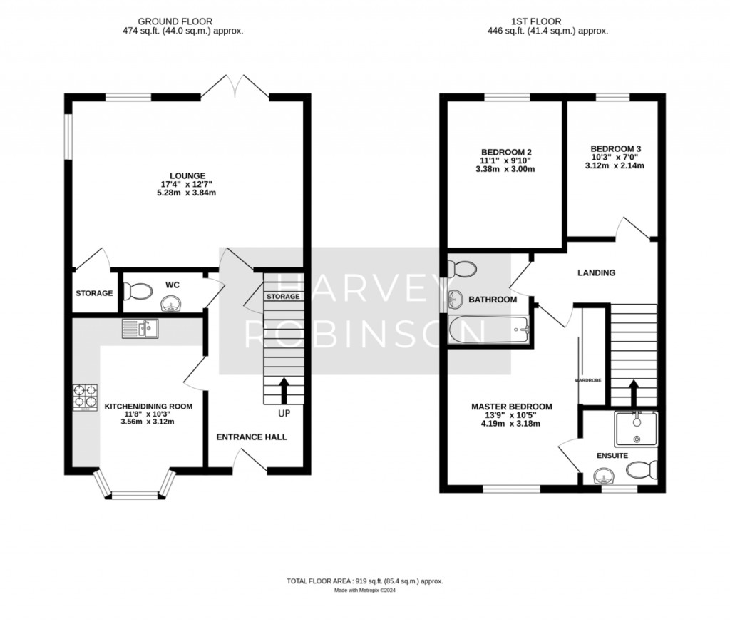 Floorplans For Rutherford Way, Biggleswade