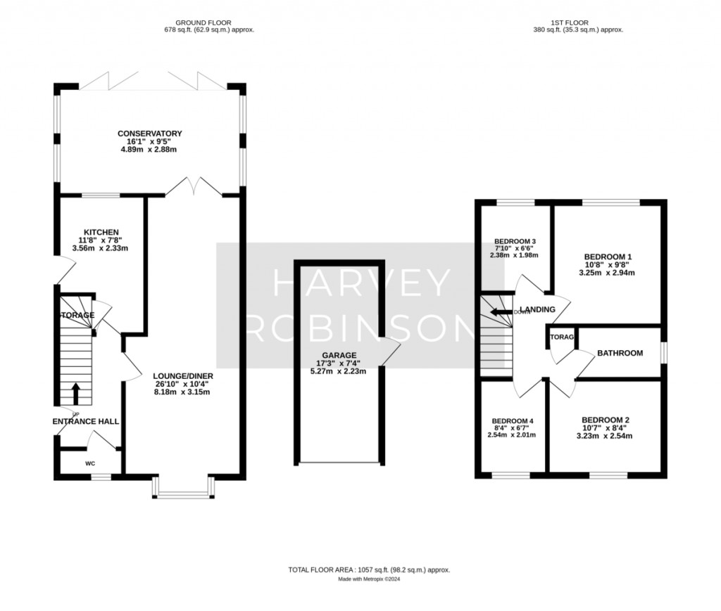 Floorplans For Derwent Close, St Ives
