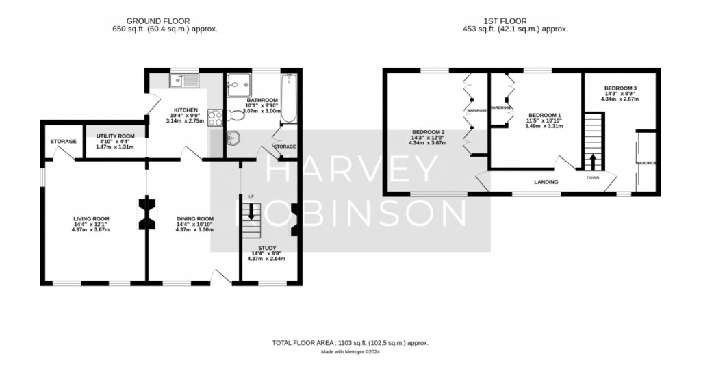Floorplans For Newton, Dunton, Biggleswade