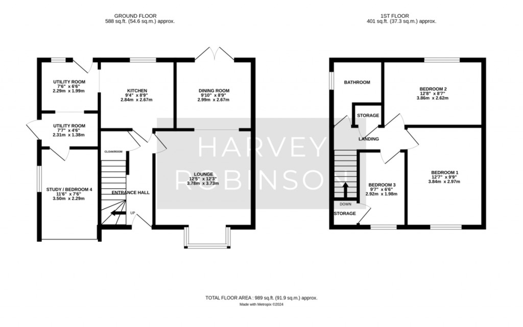 Floorplans For Waveney Road, St. Ives