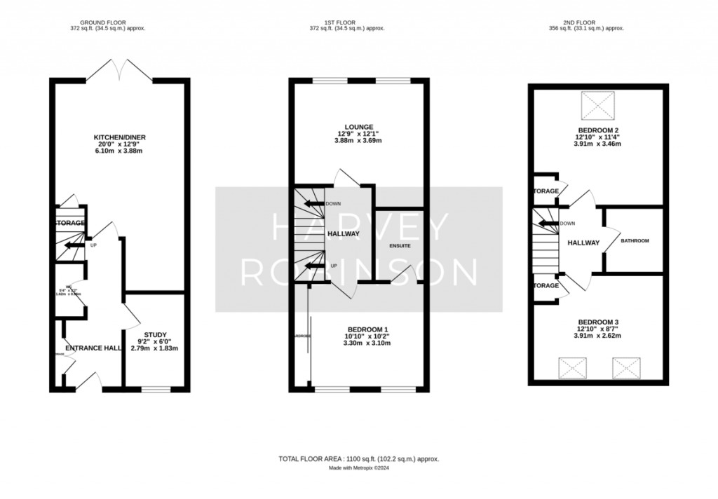 Floorplans For Wilson Way, St Ives