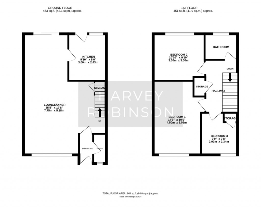 Floorplans For Spinney Way, St Ives