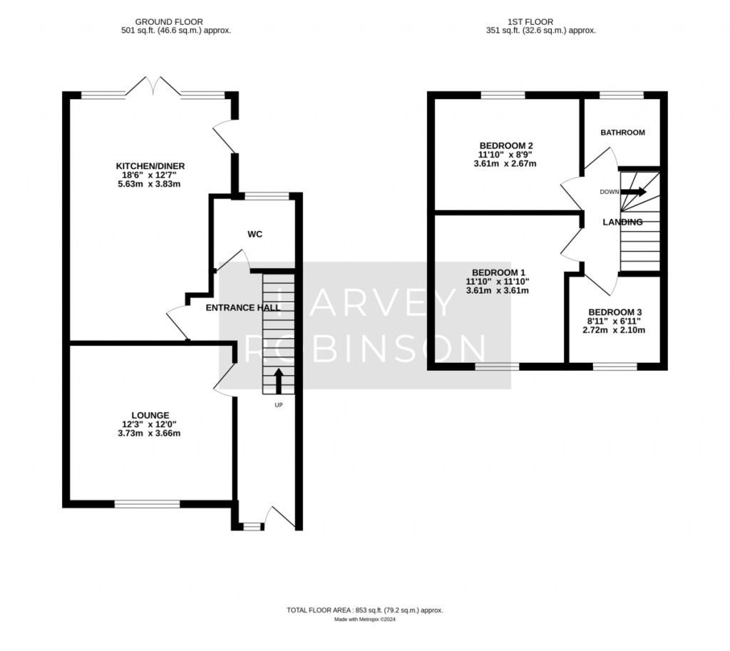 Floorplans For Harris Crescent, Needingworth