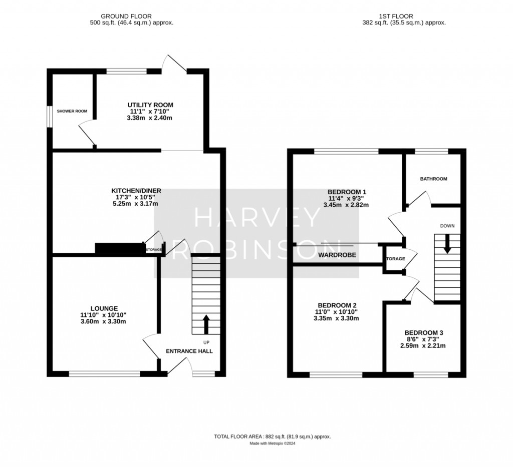 Floorplans For Tennyson Avenue, St Ives