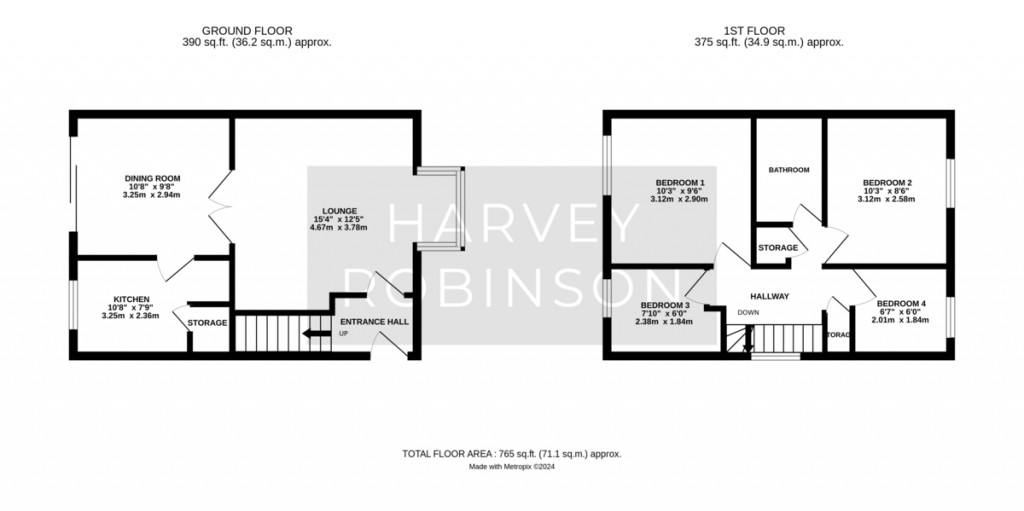 Floorplans For Welland Close, St. Ives