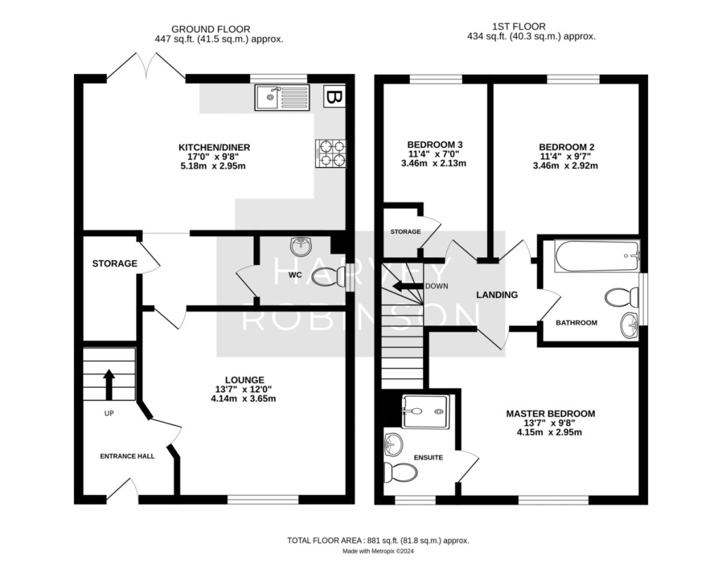 Floorplans For Payne Road, Sawtry