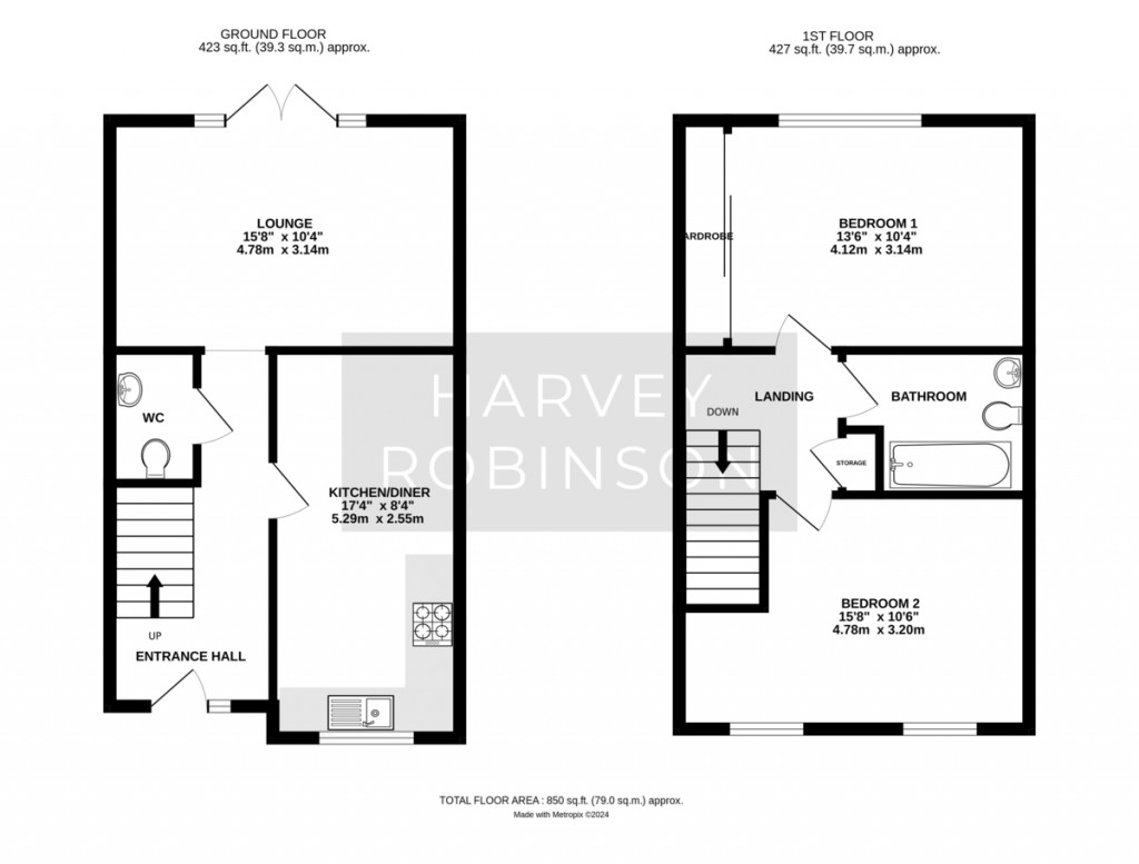 Floorplans For Dunstall Close, Offord Cluny