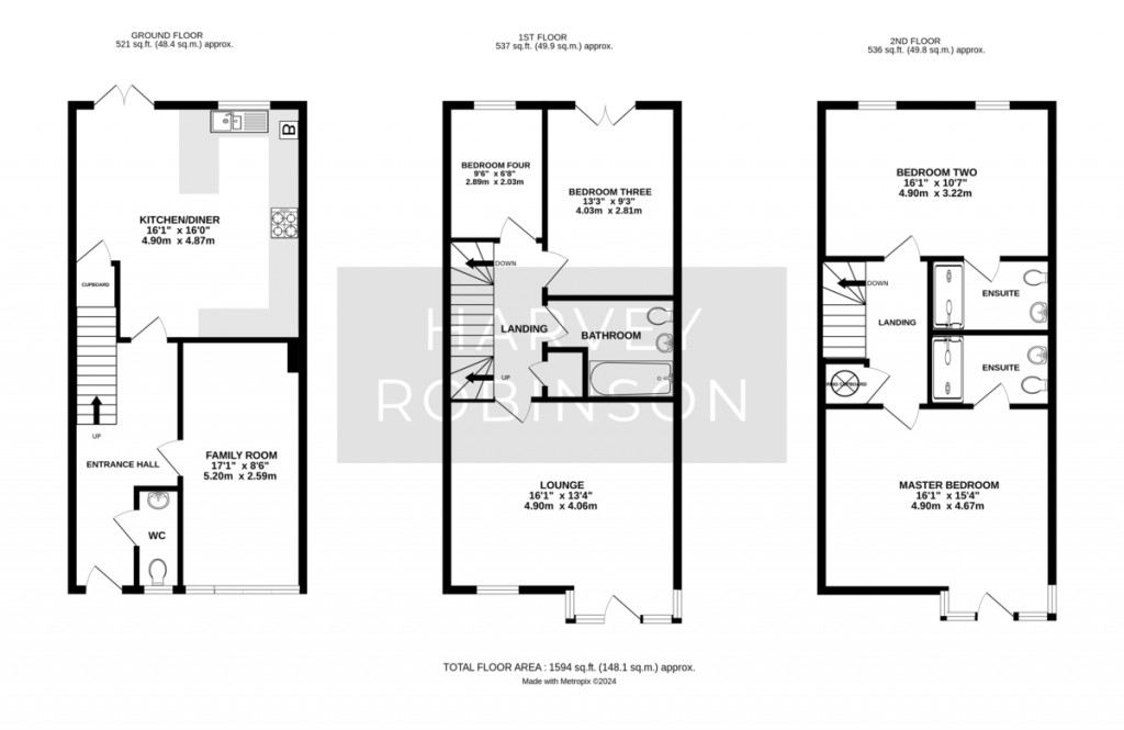 Floorplans For Holly Blue Close, Little Paxton