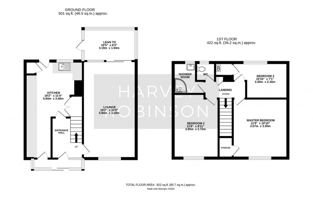 Floorplans For Coldhams Crescent, Huntingdon