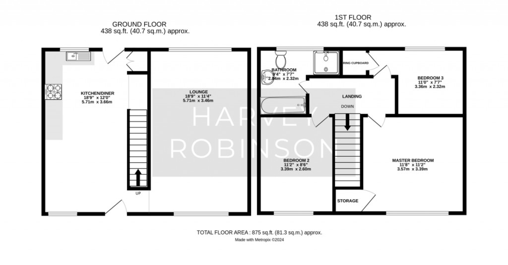 Floorplans For Thongsley, Huntingdon