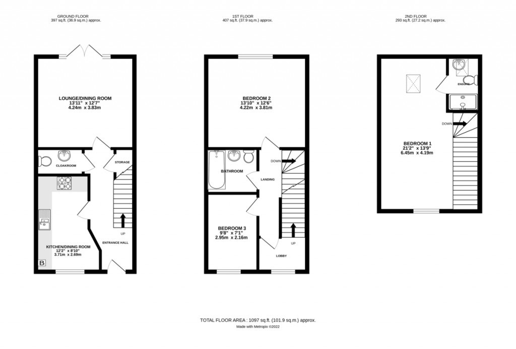 Floorplans For Tate Drive, Biggleswade