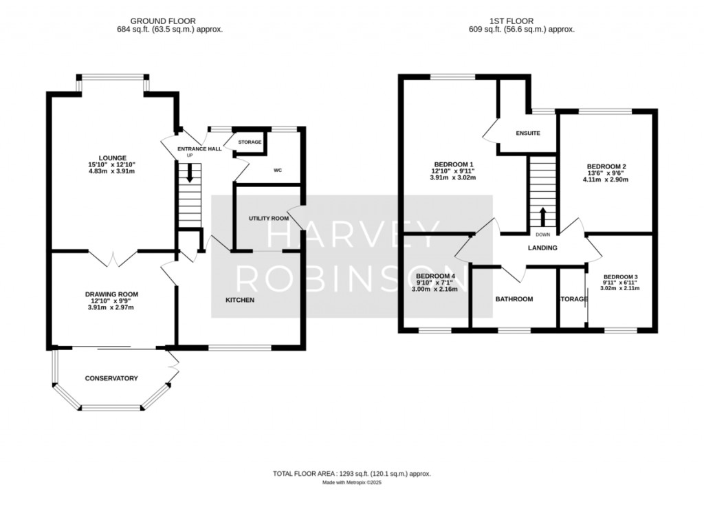 Floorplans For Morden Road, Papworth Everard
