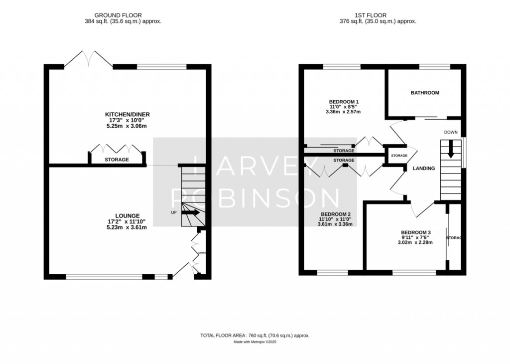 Floorplans For Kestrel Close, St. Ives
