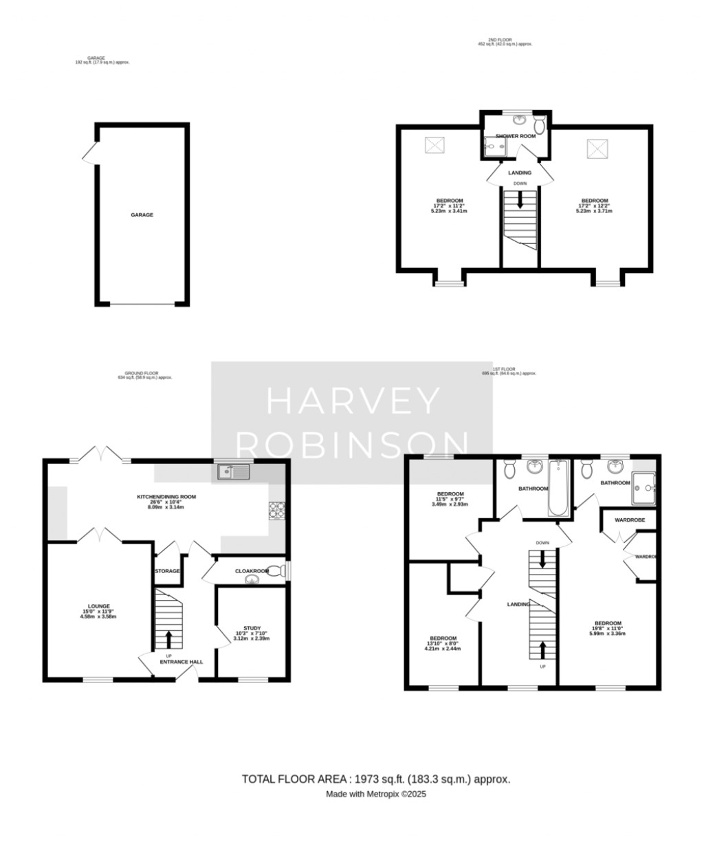 Floorplans For Somerville Croft, Biggleswade