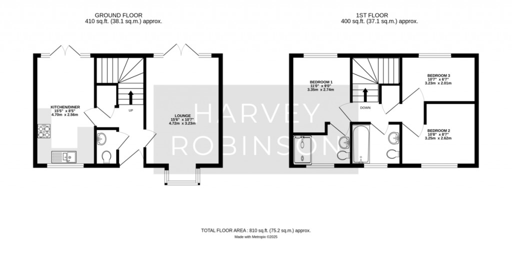 Floorplans For Meadow Brown Close, Little Paxton