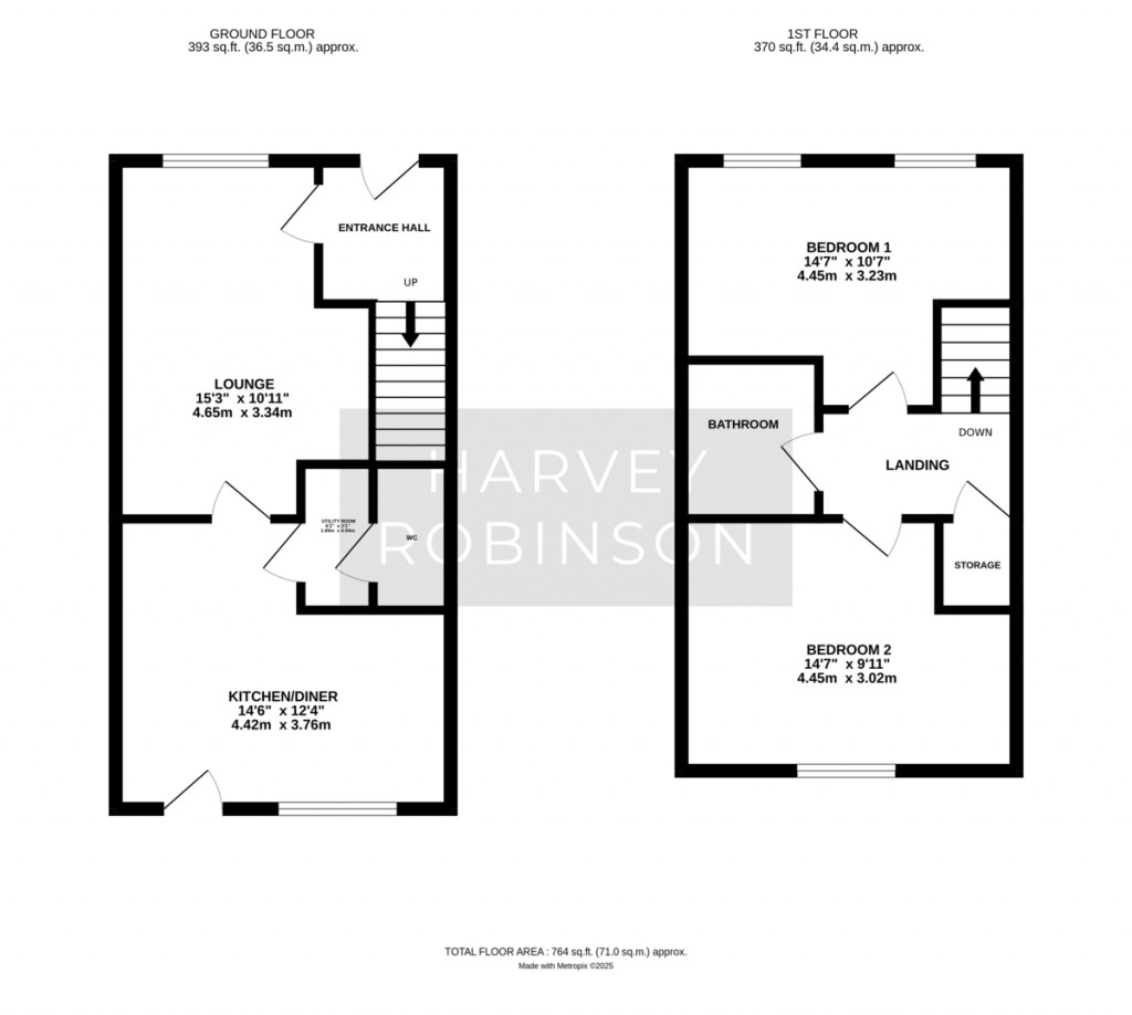 Floorplans For Wren Close, St. Ives