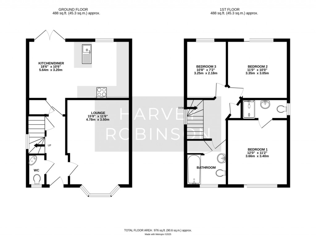 Floorplans For Field Gate Close, St. Neots