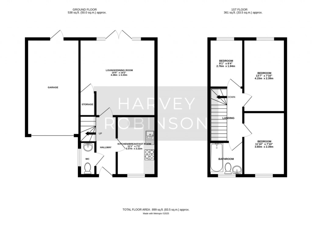 Floorplans For Parry Rise, Biggleswade