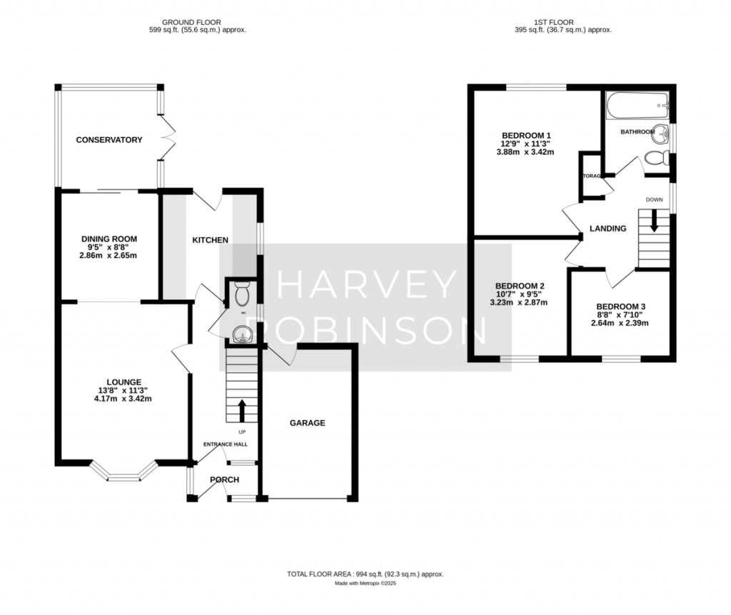Floorplans For Cornwall Court, Eaton Socon