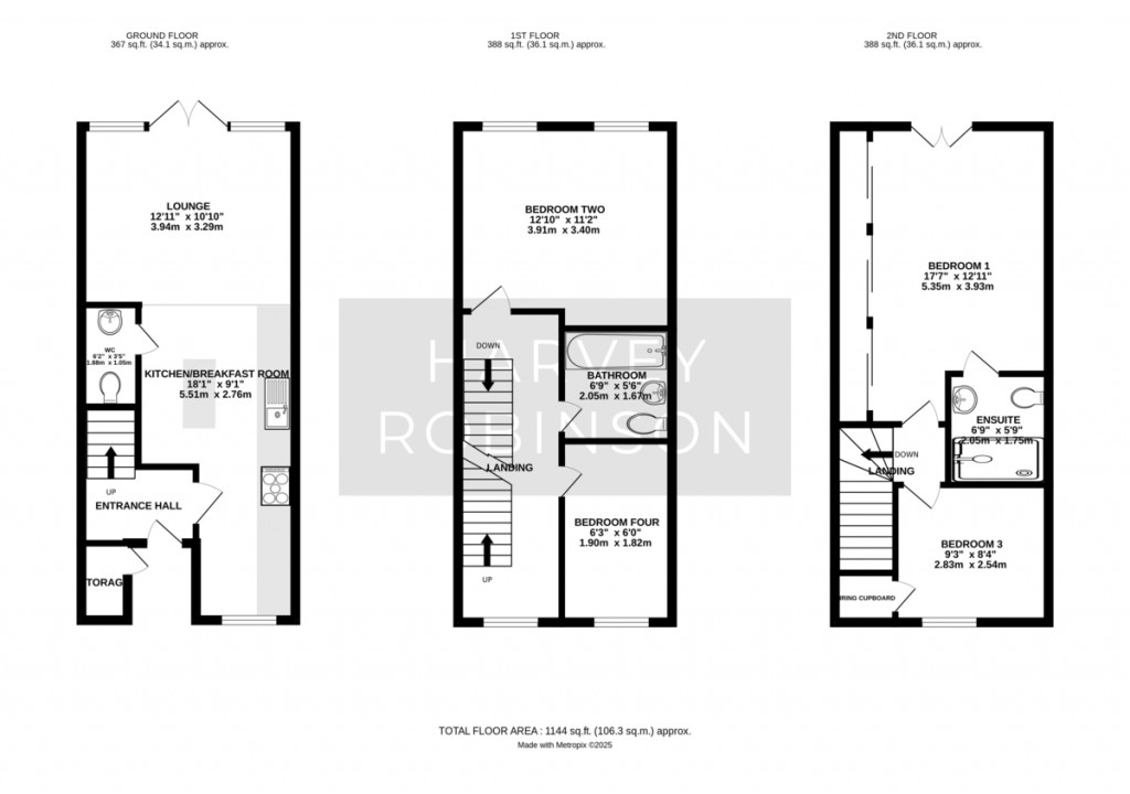 Floorplans For Linton Close, Eaton Socon