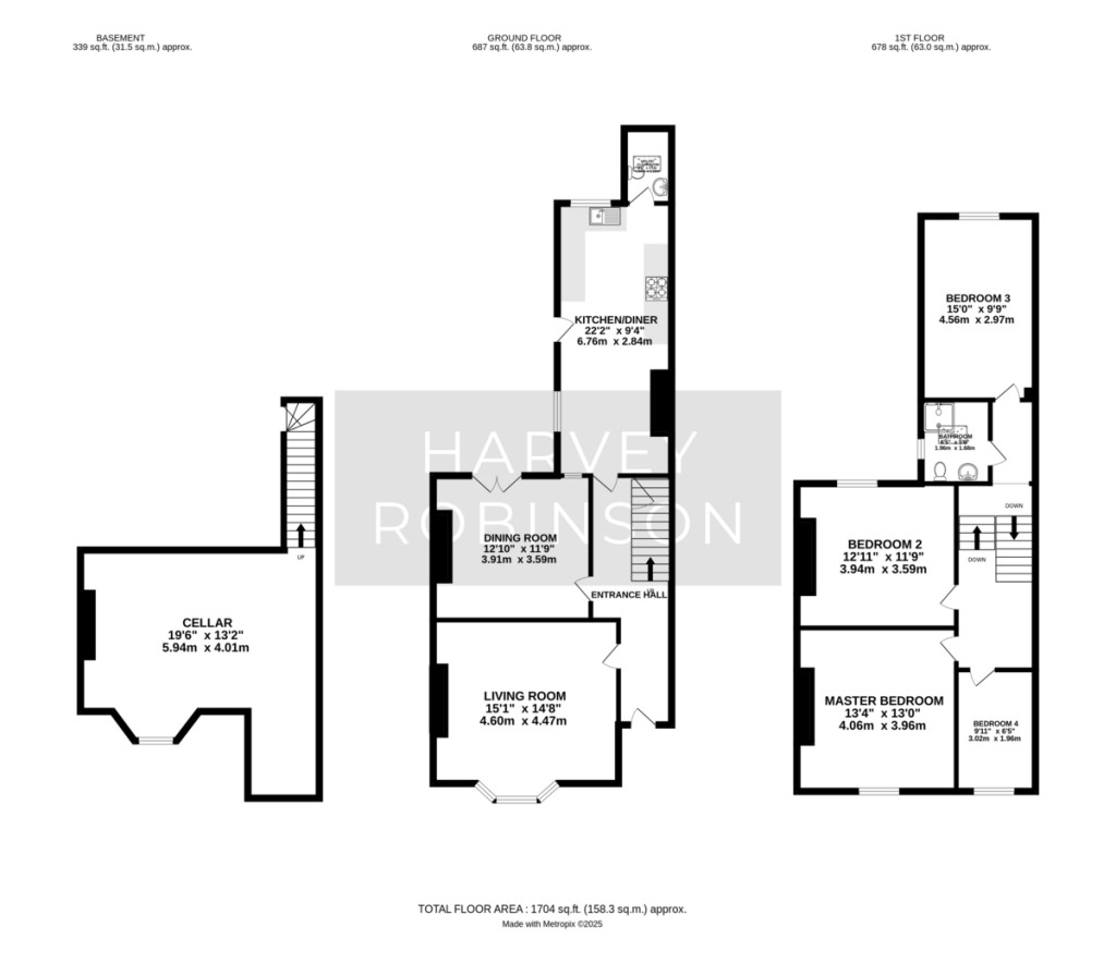 Floorplans For Hartford Road, Huntingdon