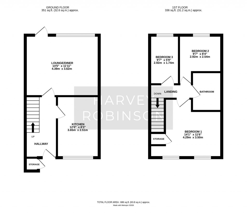 Floorplans For Erica Road, St. Ives, PE27