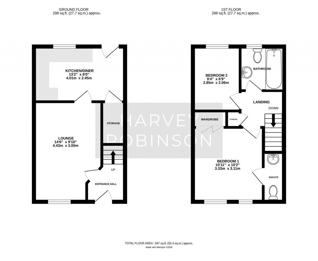 Floorplans For Swift Close, St. Neots, PE19