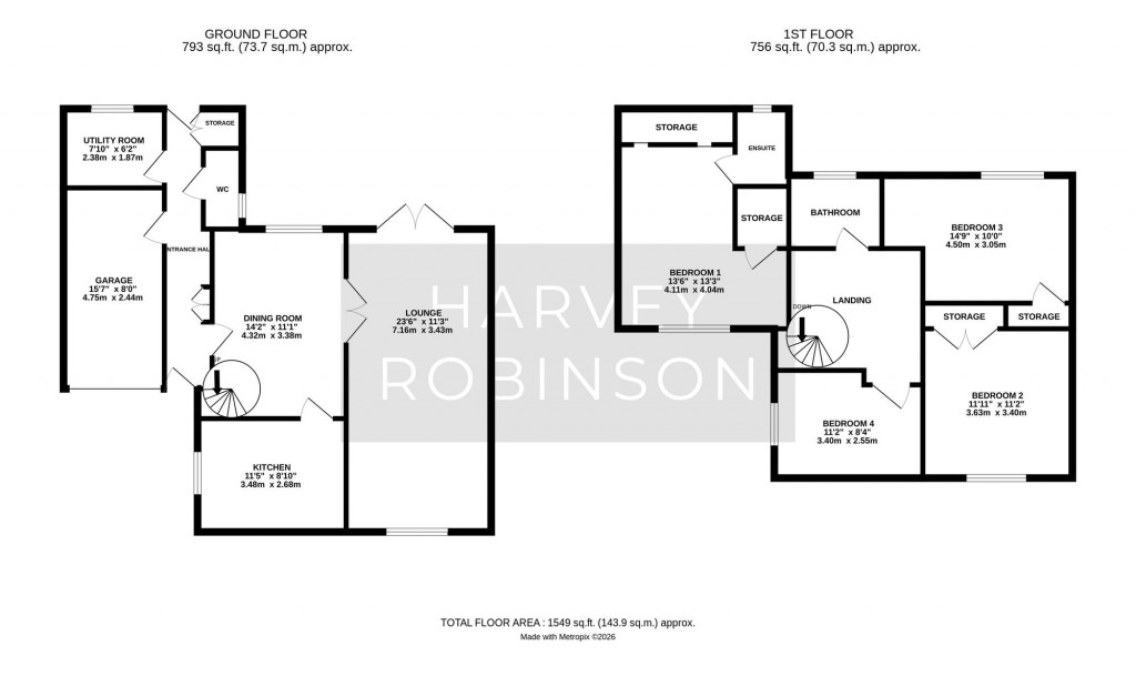 Floorplans For Colesfield, Longstanton, CB24