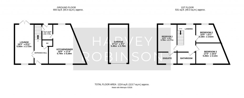 Floorplans For Wren Close, St. Ives, PE27