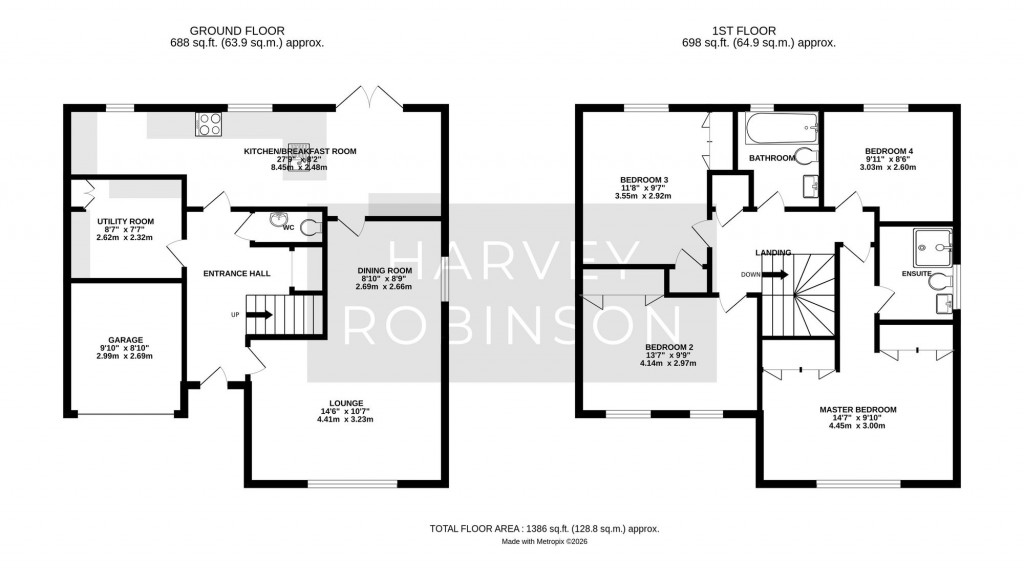 Floorplans For Burton Way, Spaldwick, PE28
