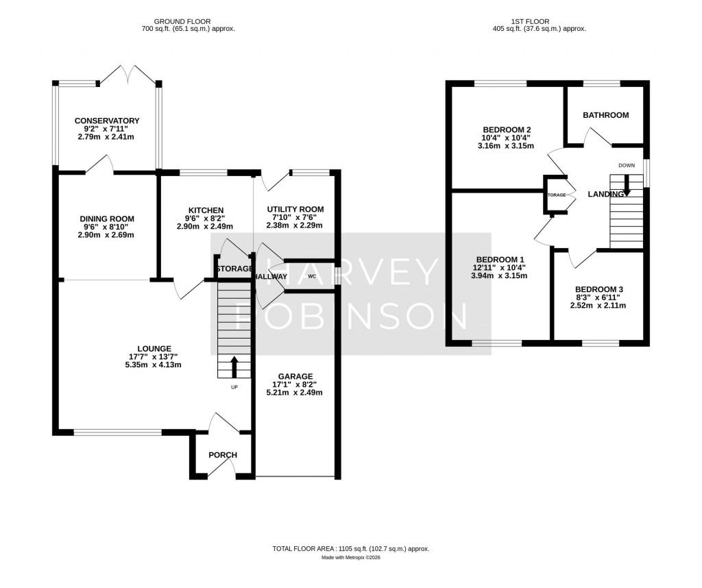 Floorplans For Tenterleas, St. Ives, PE27