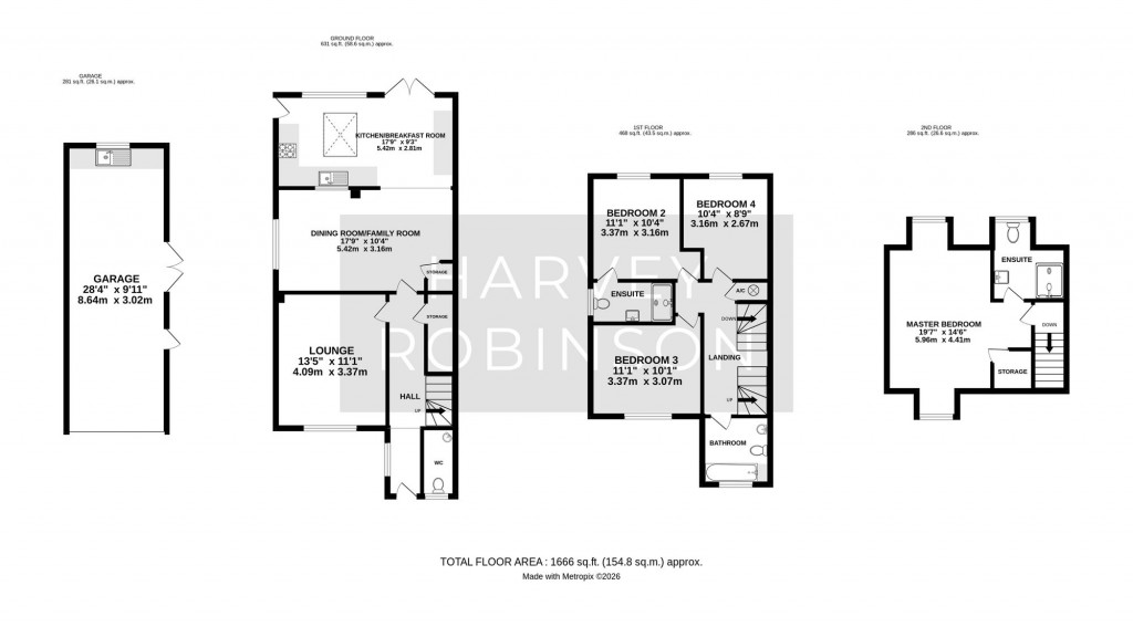Floorplans For Burrows Drive, Huntingdon, PE29