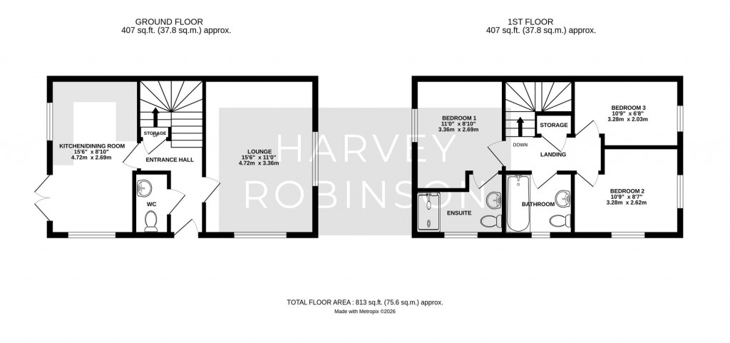 Floorplans For Penda Court, Buckden, PE19