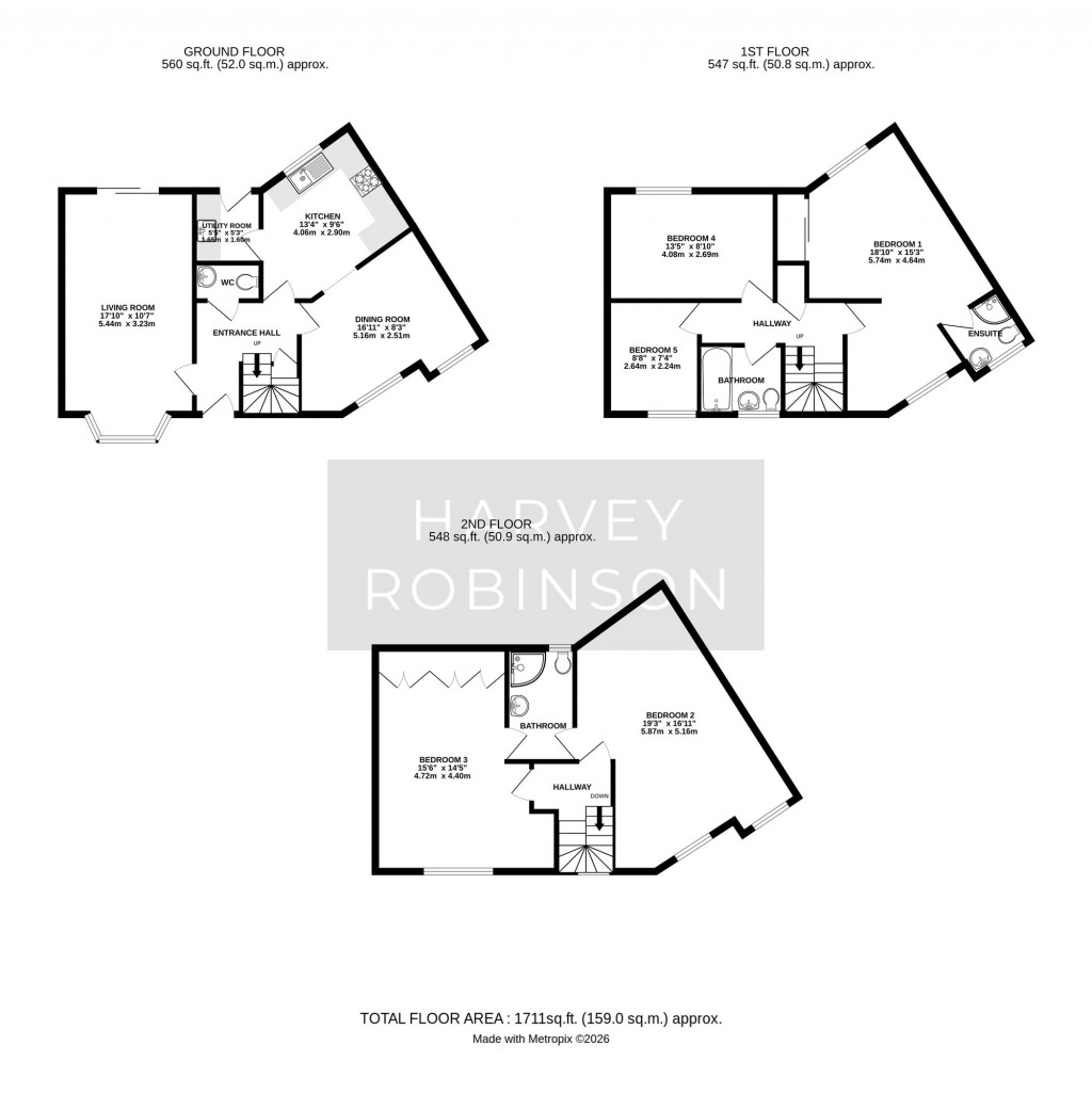 Floorplans For Wren Walk, Eynesbury, PE19