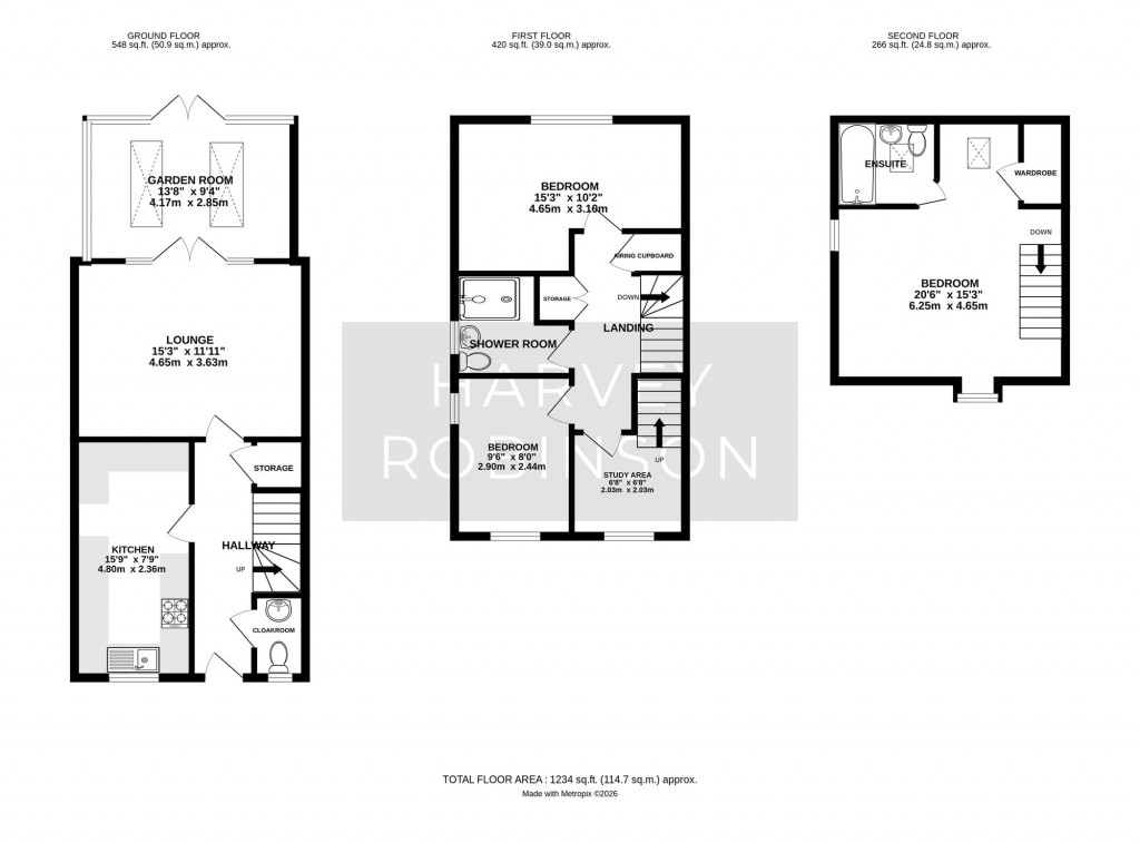 Floorplans For Prince Georges Drive, Sandy, SG19