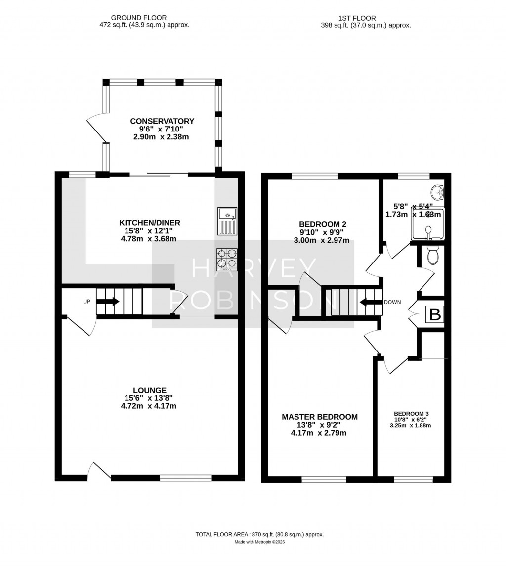Floorplans For Beech Close, Huntingdon, PE29