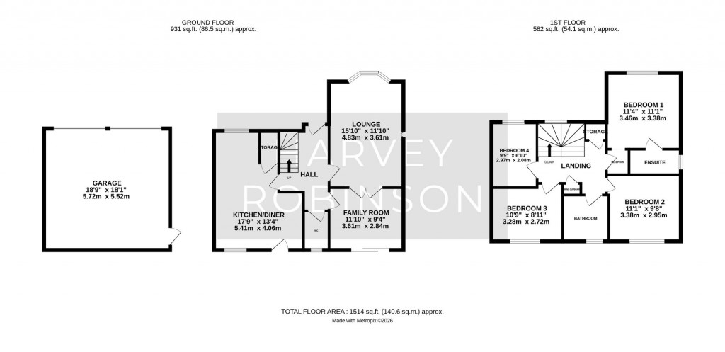 Floorplans For Sumerling Way, Bluntisham, PE28