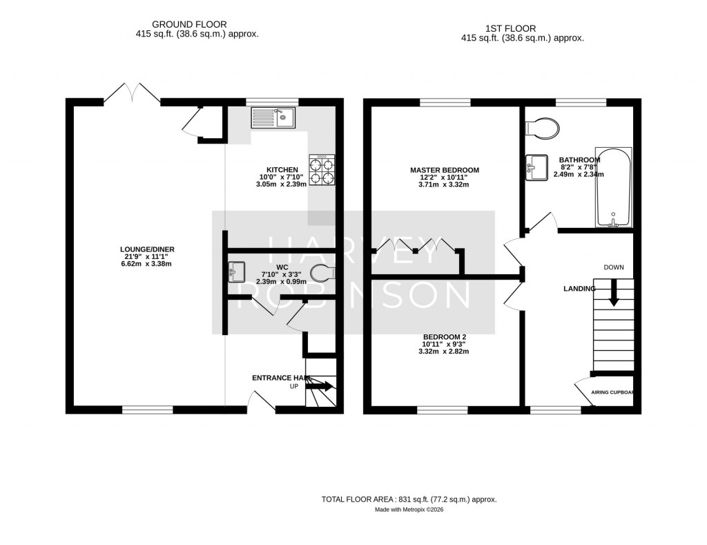 Floorplans For Temple Place, Huntingdon, PE29